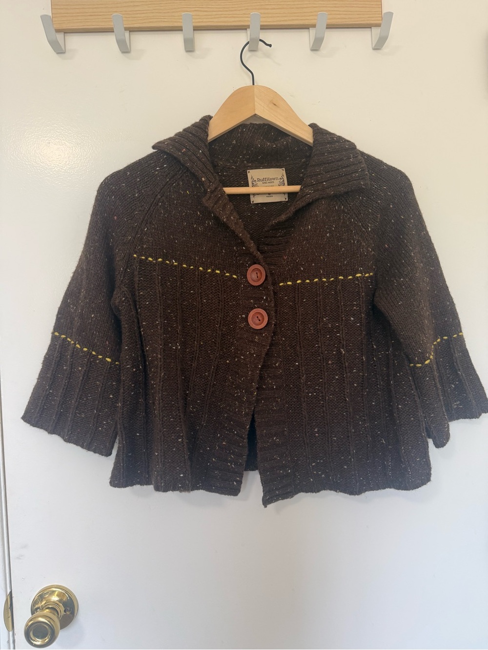 Vintage Ruff Hewn Women’s Brown Knit Cardigan